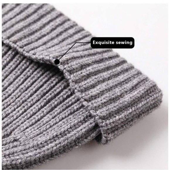 Cuffed Plain Skull Knit Hat Cap main image 5